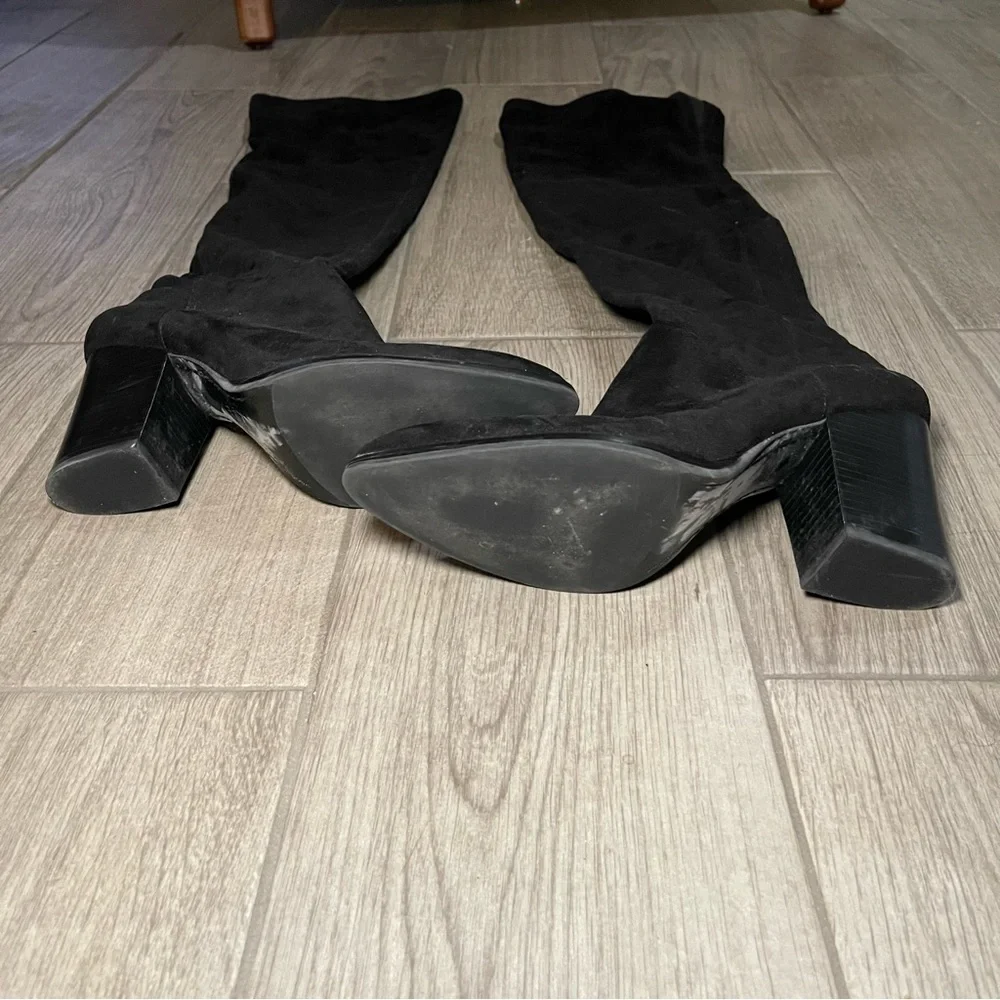 Marc Fisher | Suede Knee High Black Heeled Boots Size: 11